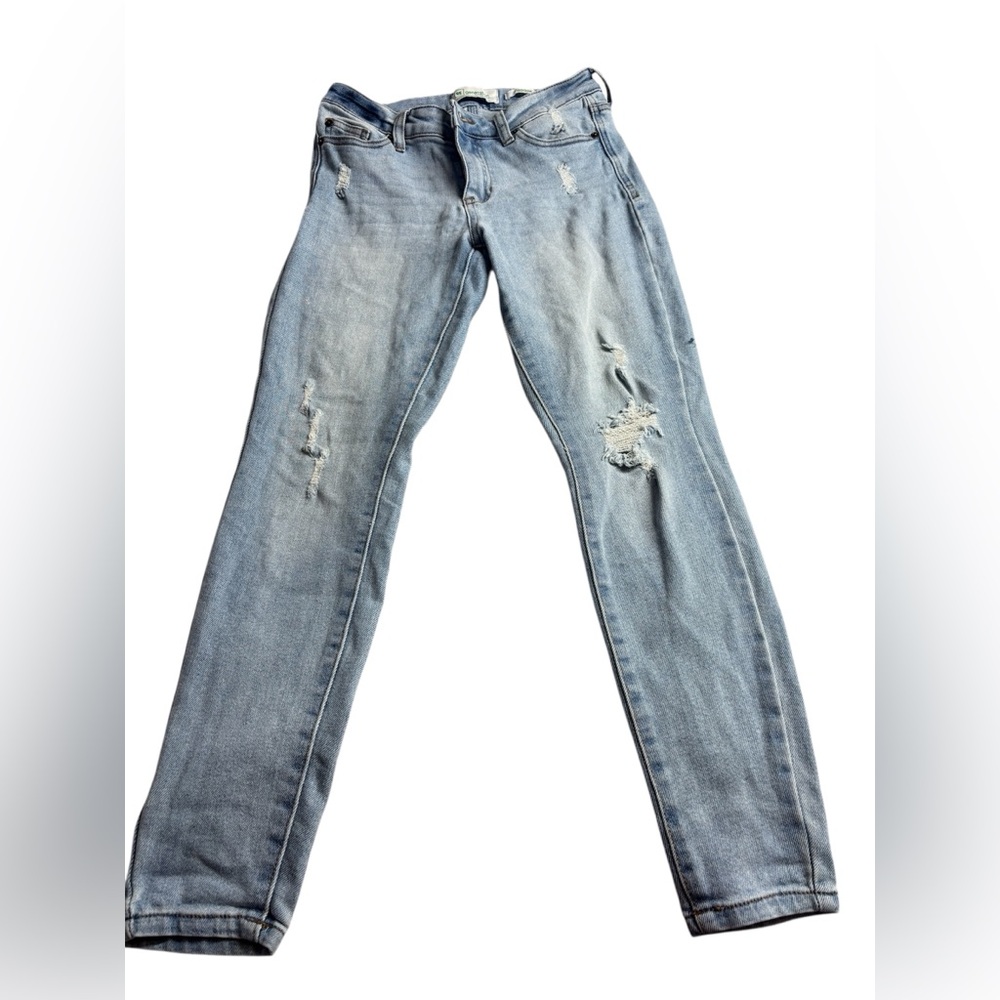 Light Blue Women's Skinny Distressed Jeans